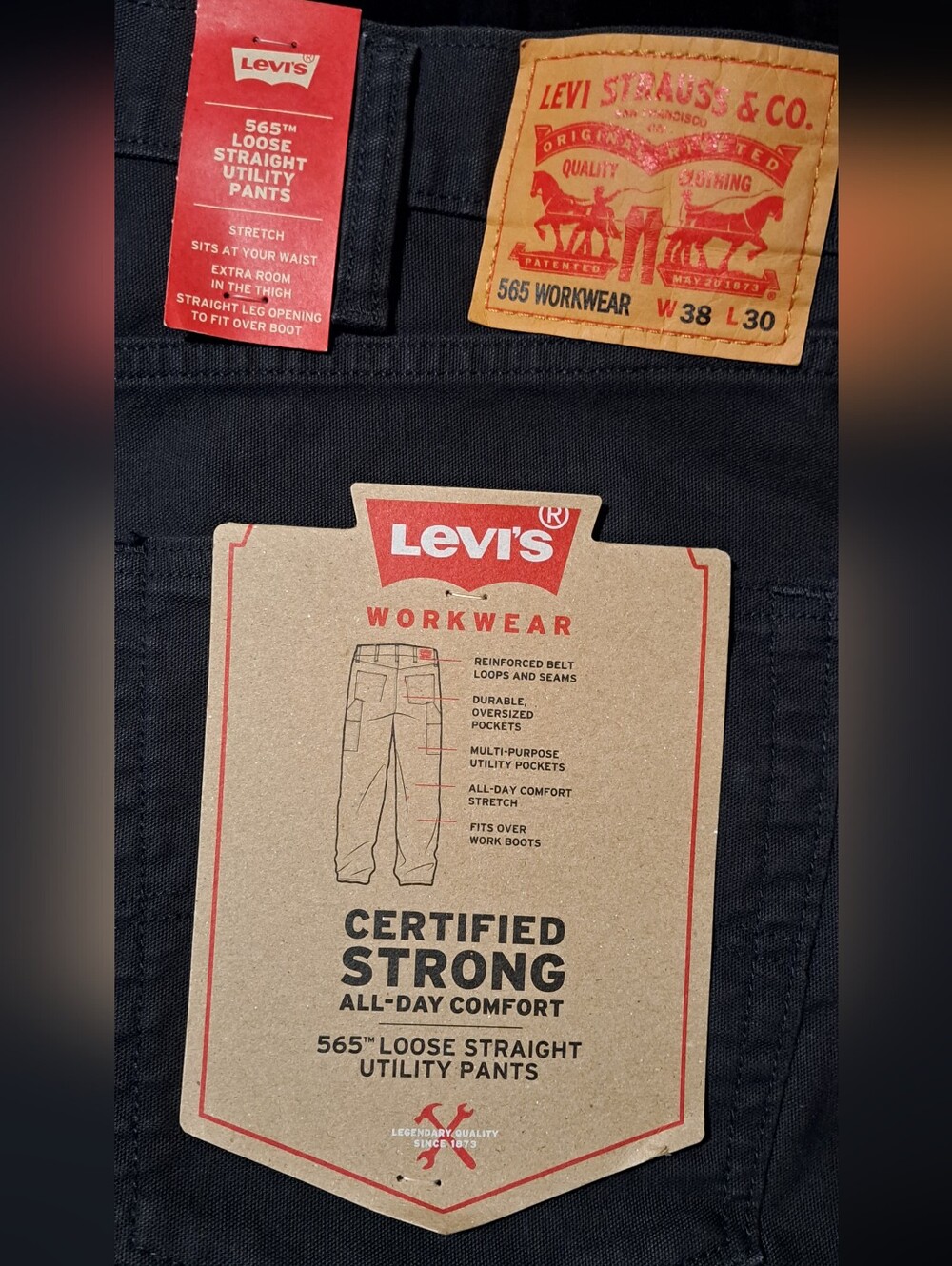 Levi's 565 Workwear Loose Straight Utility Jeans - Black